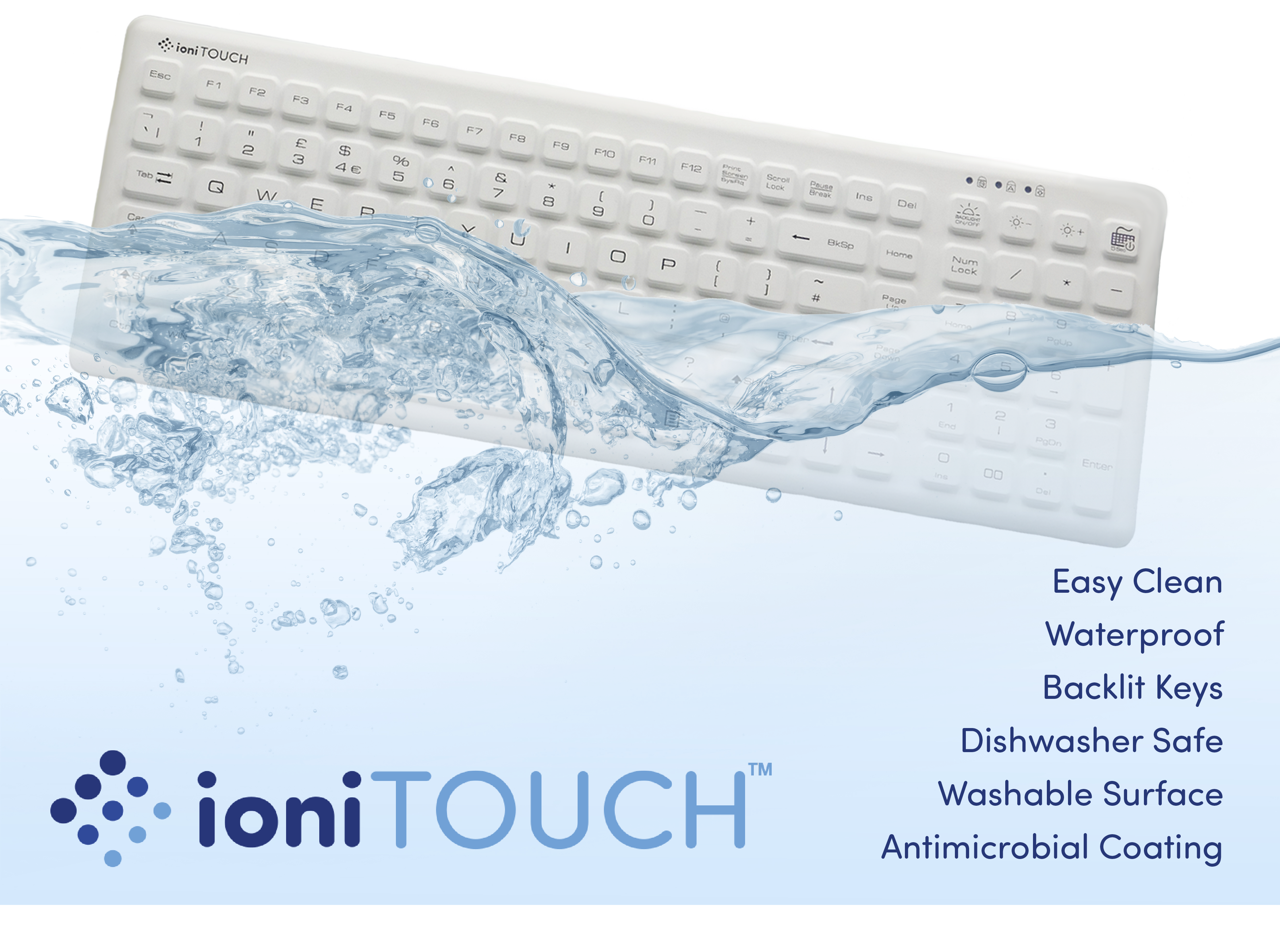 Waterproof keyboard ideal for various sectors