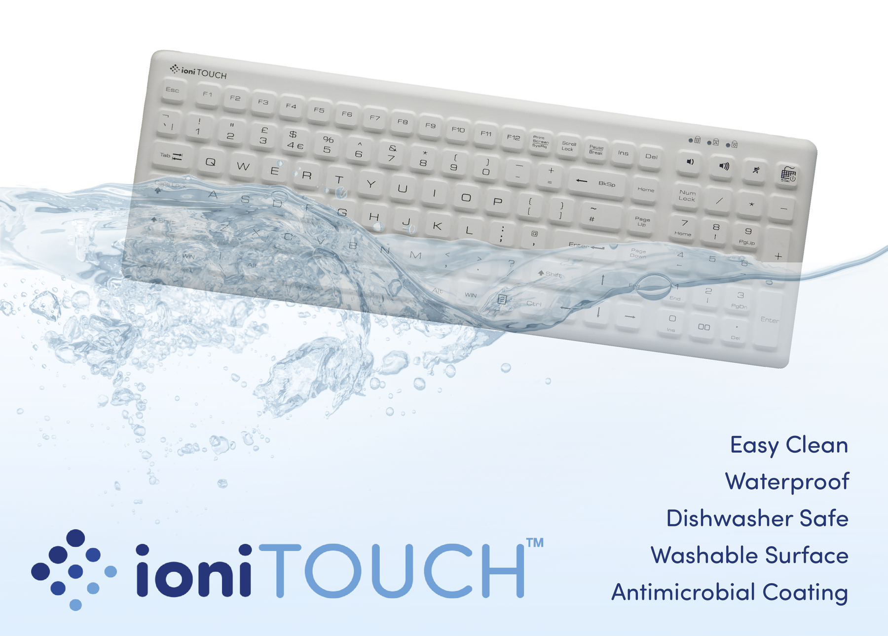 Easy clean waterproof keyboard