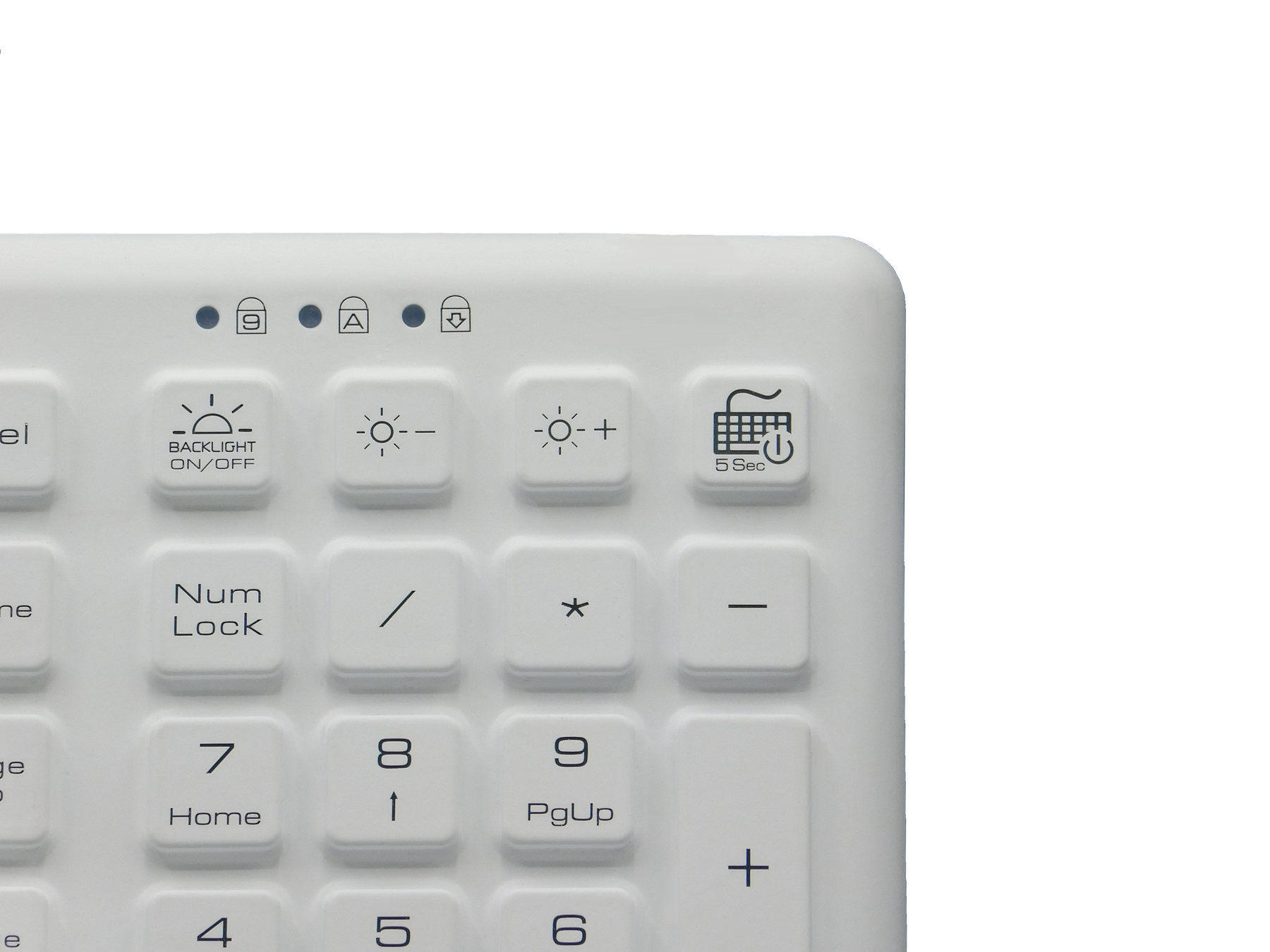 White backlight keyboard