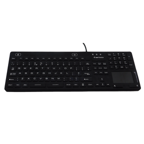 ioniTOUCH™ Quick-Clean, 106 Key, Rubber, BACKLIT Antimicrobial Medical Keyboard Series with Integrated 2 Button Touchpad (Wired)