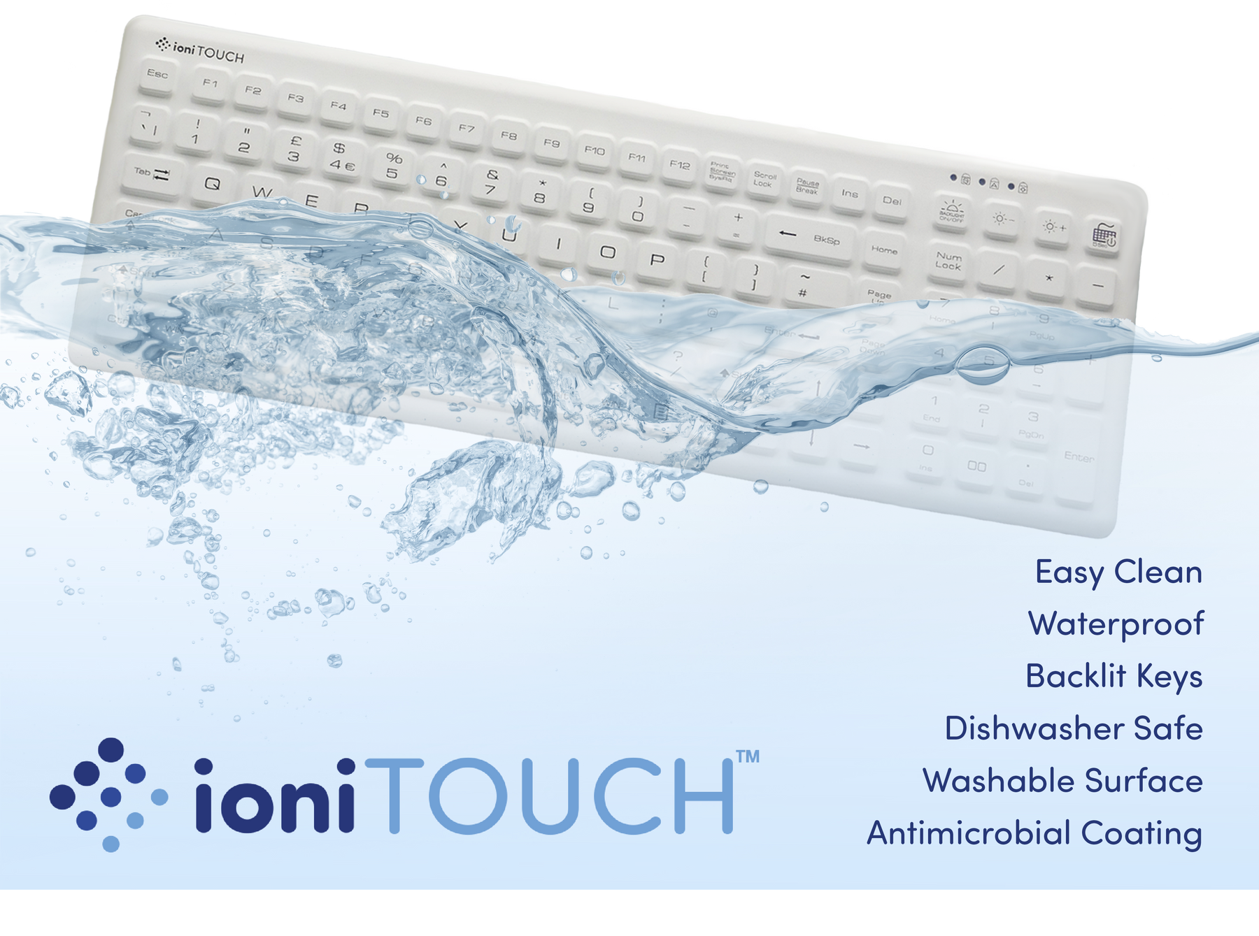Waterproof keyboard ideal for various sectors