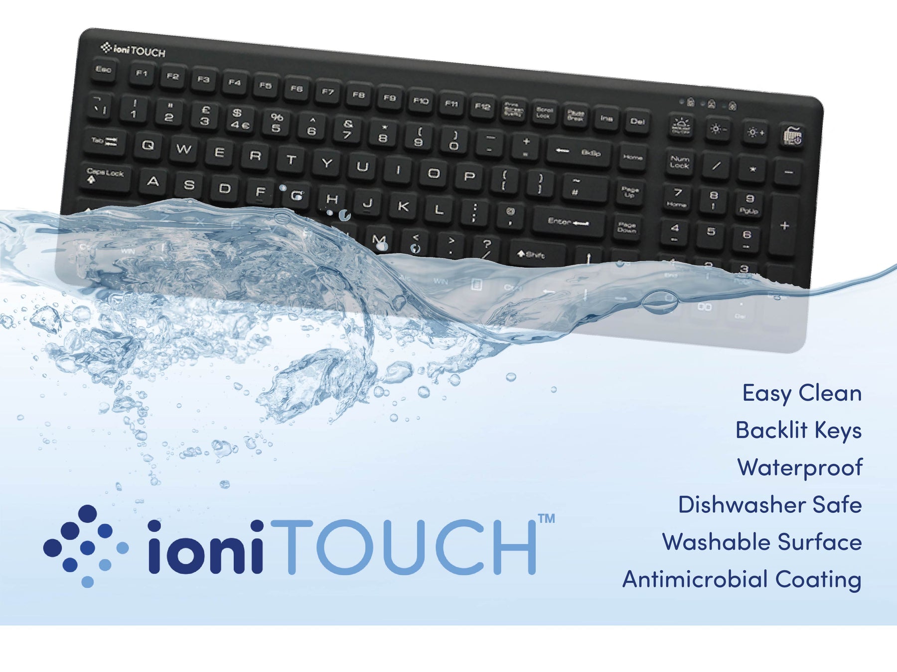 Backlit waterproof keyboard