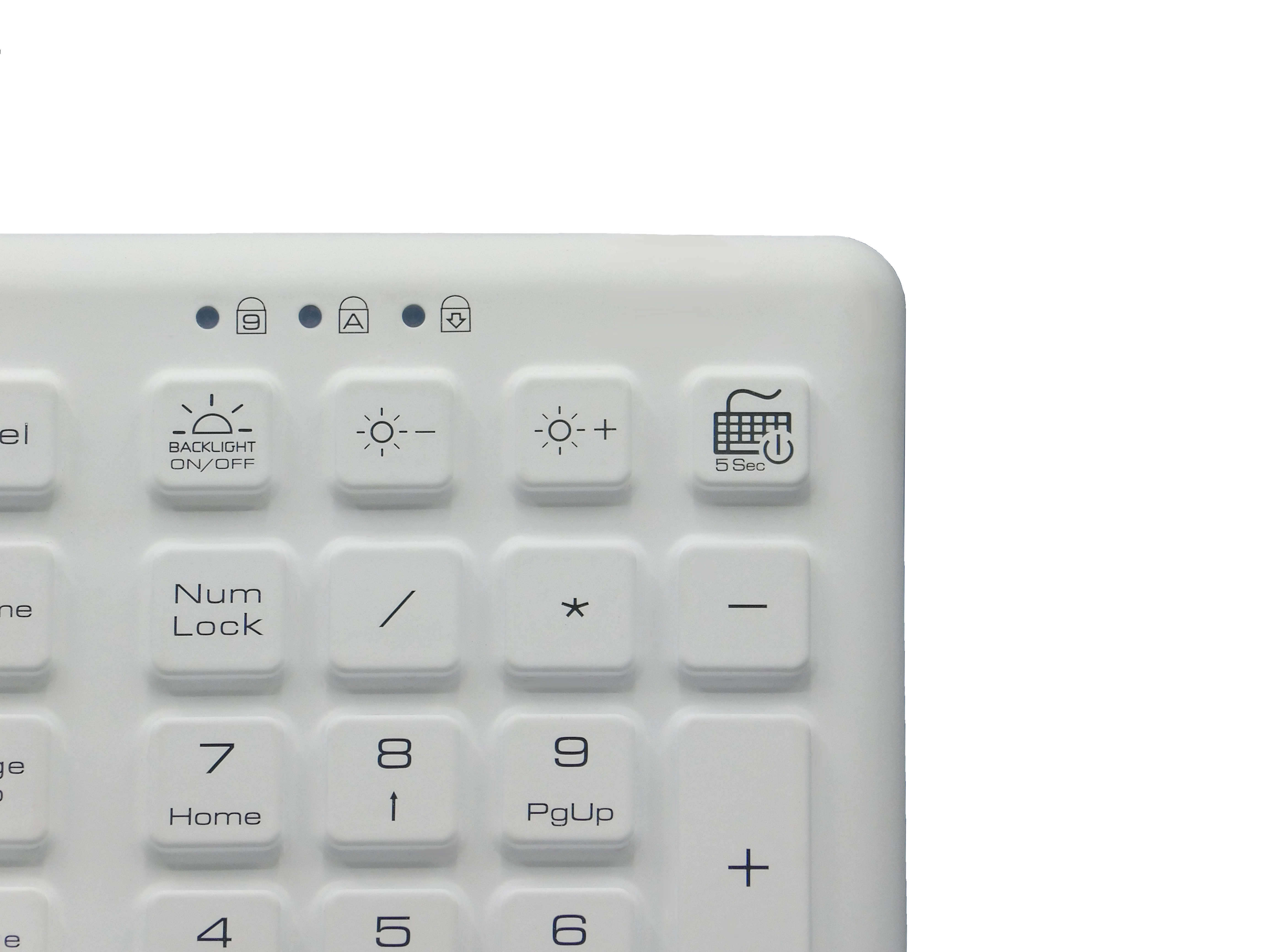 White backlight keyboard 