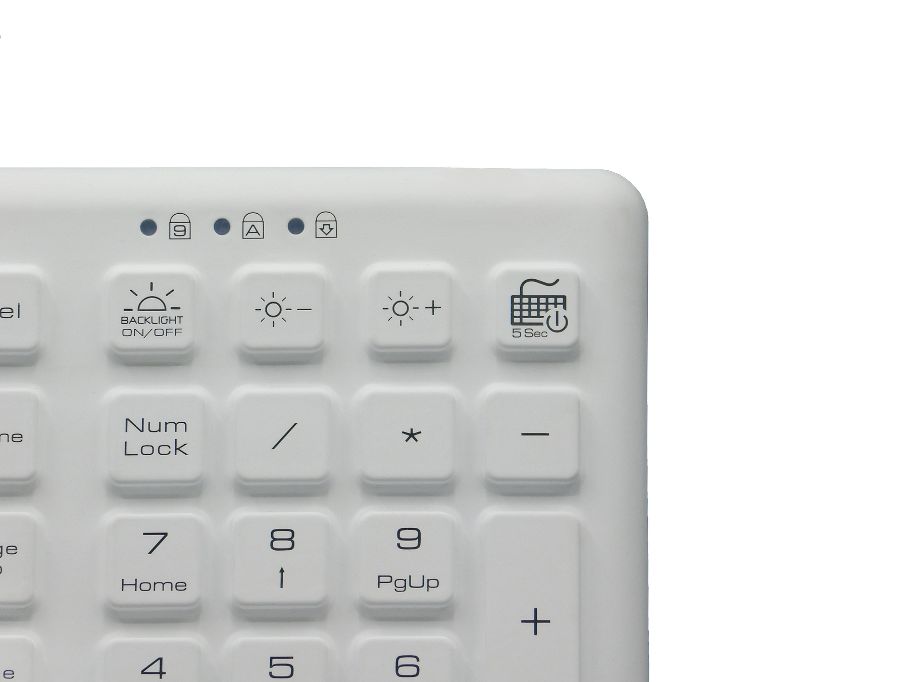 White backlight keyboard 