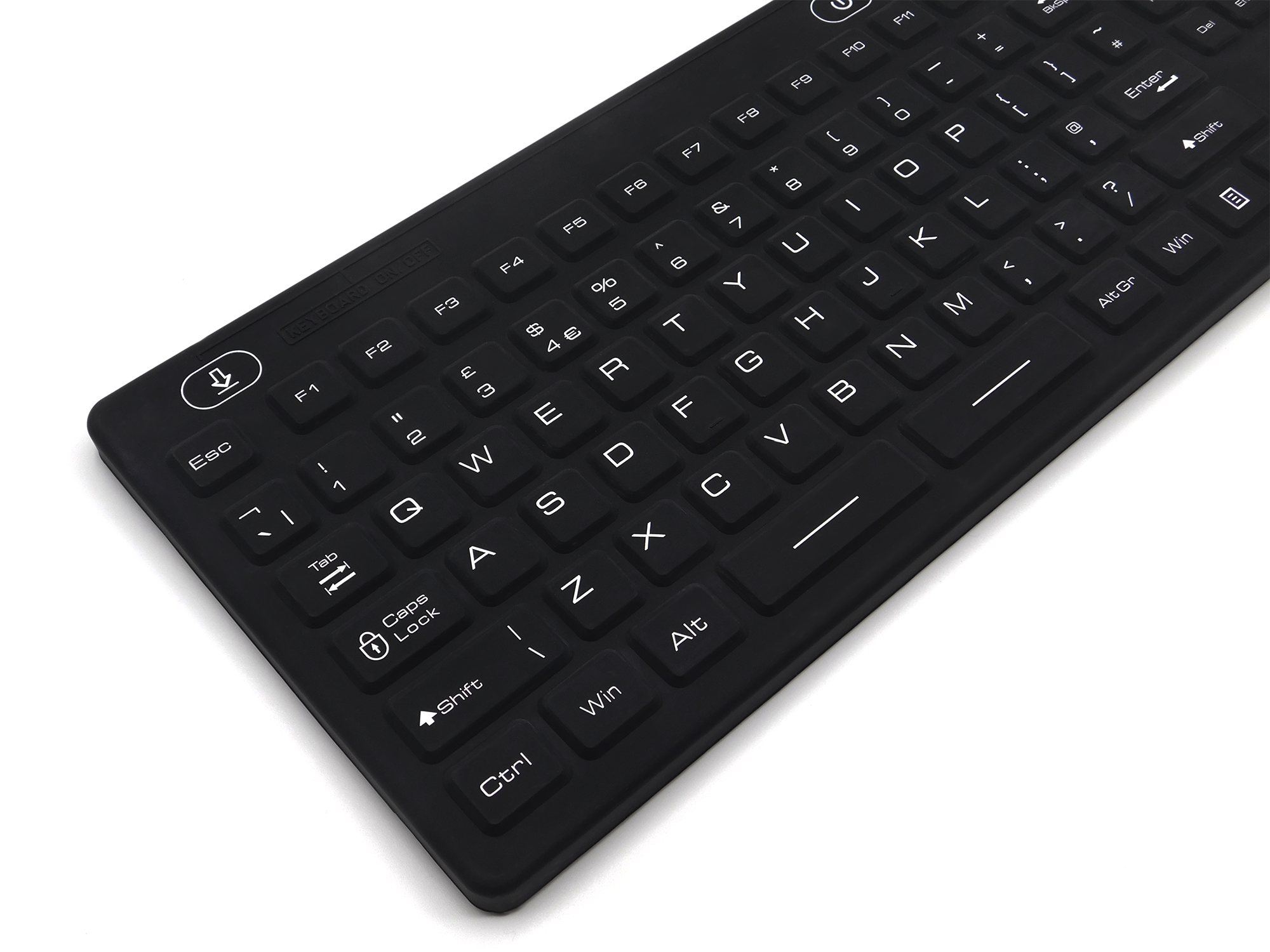 ioniTOUCH™ Quick-Clean, 106 Key, Rubber, BACKLIT Antimicrobial Medical Keyboard Series with Integrated 2 Button Touchpad (Wired)